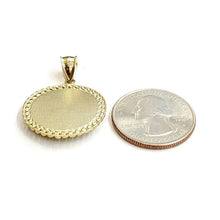 Load image into Gallery viewer, 10k yellow Gold round eagle Pendant charm necklace diamond cut fine jewelry 4.6g
