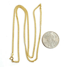 Load image into Gallery viewer, 10K yellow gold 2mm thin Hollow Cuban Miami chain Necklace fine jewelry 24" 3.1g
