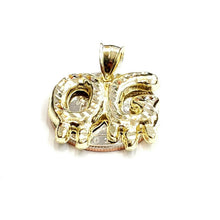 Load image into Gallery viewer, 10k yellow Gold OG original gangster word Pendant diamond cut fine jewelry 3.4g
