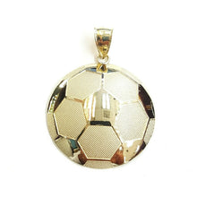 Load image into Gallery viewer, New 10k yellow Gold soccer ball Pendant charm sport fine gift jewelry 1.37" 5.8g
