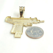 Load image into Gallery viewer, New 10k yellow Gold solid Uzi machine gun Pendant charm fine men's jewelry 9.3g
