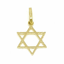 Load image into Gallery viewer, 14k yellow gold star of David Jewish Israel charm pendant religious jewelry 0.6g

