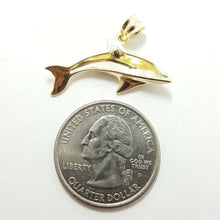 Load image into Gallery viewer, New 10k yellow Gold dolphin animal ocean Pendant charm fine gift jewelry 2.4g

