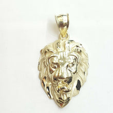 Load image into Gallery viewer, 10k yellow Gold lion head face leo zodiac Pendant charm fine gift jewelry 3.9g
