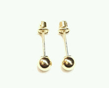 Load image into Gallery viewer, New 14k yellow Gold 4mm hollow ball earrings screw back fine gift jewelry
