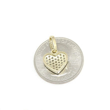 Load image into Gallery viewer, New 14k yellow Gold heart Pendant cubic zirconia gift fine jewelry for her 1.5g
