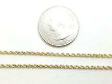 Load image into Gallery viewer, New 10K yellow gold 2mm hollow rope chain Necklace fine gift jewelry 4.3g 24&quot;
