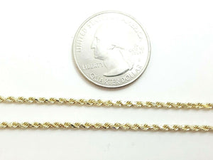 New 10K yellow gold 2mm hollow rope chain Necklace fine gift jewelry 4.3g 24"