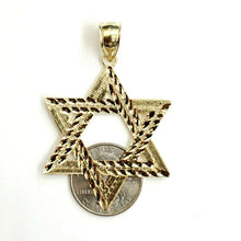Load image into Gallery viewer, 10k yellow gold star of David Jewish Israel charm pendant religious jewelry 5.3g
