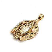 Load image into Gallery viewer, 14k 3 color gold virgin Mary Guadalupe pendant charm gift religious jewelry 4.4g
