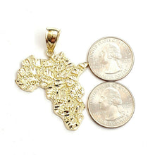 Load image into Gallery viewer, 10k yellow gold nugget Africa continent outline map pendant charm jewelry 6.5g
