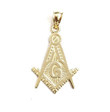 Load image into Gallery viewer, 10k yellow Gold Freemason Masonic Pendant charm gift religious jewelry 2.8g
