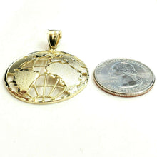 Load image into Gallery viewer, 10k yellow gold round globe planet earth world map pendant jewelry 1.34" 5g
