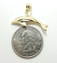 Load image into Gallery viewer, New 10k yellow Gold dolphin animal ocean Pendant charm fine gift jewelry 2.4g
