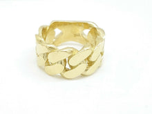 Load image into Gallery viewer, 14K solid Yellow Gold 11.6mm Cuban link Ring Band fine jewelry 17.2g size 9.5
