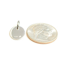 Load image into Gallery viewer, 14k white Gold solid tiny oval name tag engravable Pendant charm shiny gift 1.6g
