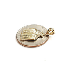 Load image into Gallery viewer, 14k yellow gold tablets of law star of David Jewish Israel torah pendant 2.2g
