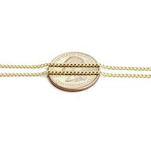 Load image into Gallery viewer, New 10K yellow gold 1.8mm thin hollow Cuban chain necklace fine jewelry 1.3g 16"
