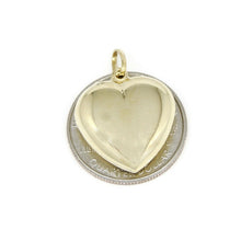 Load image into Gallery viewer, New 14k yellow Gold shiny 3D Heart pendant charm fine gift jewelry for women 3g

