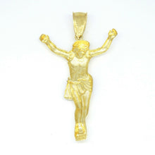 Load image into Gallery viewer, 10k two tone gold Jesus full body religious gift for him her pendant charm 4.6g
