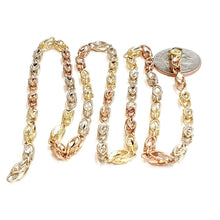 Load image into Gallery viewer, 14K multi color gold Turkish chain 4.5mm Necklace gift fine jewelry 24" 27.1g
