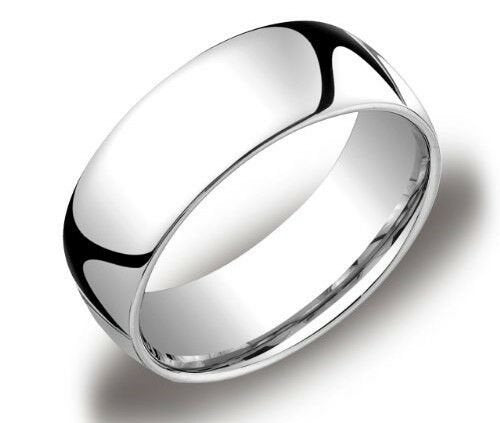 New Mens Solid 14K White Gold Plain Wedding Ring Band Comfort Fit 8MM size 11.75