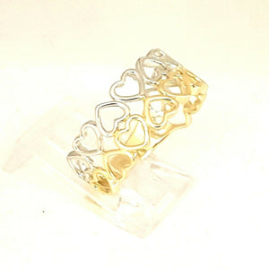 New 14k Gold woman's heart band ring two tone fine gift jewelry for women size 7