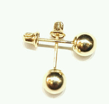 Load image into Gallery viewer, New 14k yellow Gold 5mm hollow ball earrings screw back fine gift jewelry
