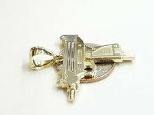 Load image into Gallery viewer, New 10k yellow Gold solid Uzi machine gun Pendant charm fine jewelry unisex 3.7g
