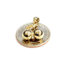 Load image into Gallery viewer, New 14k yellow gold 3D Cherry fruit leaf pendant charm Gift fine jewelry 3.4g
