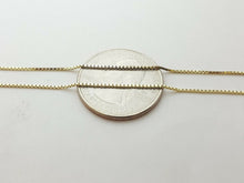 Load image into Gallery viewer, Brand New 14K Yellow Gold Square Box Chain Necklace fine gift jewelry 2.5g 24"
