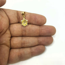 Load image into Gallery viewer, 14k yellow gold turtle full body pendant cubic zirconia fine jewelry 1.5g
