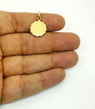 Load image into Gallery viewer, New 14k yellow gold round hollow virgin Mary Guadalupe pendant charm 0.60" 1.5g
