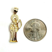 Load image into Gallery viewer, 14k yellow gold Santa Muerte holy death Pendant fine gift jewelry unisex 1.9g
