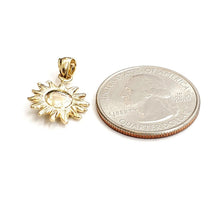Load image into Gallery viewer, 14k yellow gold solid sun sol pendant charm astrology fine jewelry 0.55" 2.4g
