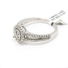 Load image into Gallery viewer, 0.37Ct Natural Diamond 14k White Gold Semi Mount halo center round Ring size 6.5
