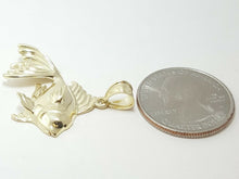 Load image into Gallery viewer, 10k yellow Gold fish Pisces zodiac Pendant charm fine gift jewelry unisex 3.9g
