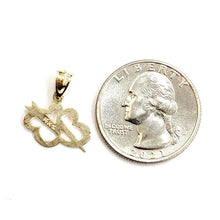 Load image into Gallery viewer, 14k yellow gold Tiny cloud lightning bolt pendant charm gift fine jewelry 0.8g
