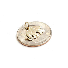Load image into Gallery viewer, 14k yellow Gold tiny elephant Pendant charm unisex good luck fine jewelry 0.8g
