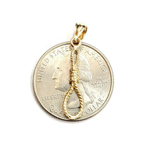 Load image into Gallery viewer, New 14k yellow Gold Noose rope 3D Pendant charm fine jewelry gift unisex 0.9g
