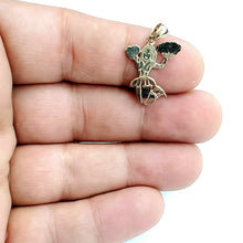 Load image into Gallery viewer, 14k yellow Gold Solid cheerleader ballerina dancer Pendant charm jewelry 1.4g
