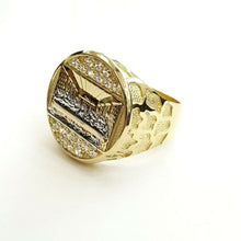 Load image into Gallery viewer, 10k two tone gold last supper religious men&#39;s Ring diamond cut jewelry Size 9.5
