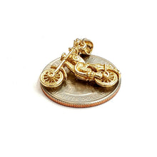 Load image into Gallery viewer, 14k yellow Gold 3D motorcycle Pendant charm sport bikers gift fine jewelry 3.5g
