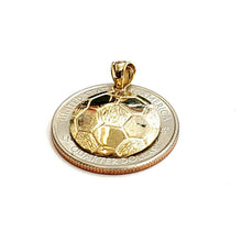Load image into Gallery viewer, New 14k yellow Gold Soccer ball Pendant charm sport game fine jewelry gift 1.7g
