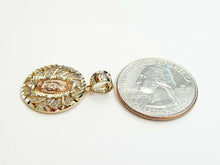 Load image into Gallery viewer, 14k tri color gold round virgin Mary Guadalupe pendant charm jewelry 0.74" 2.5g
