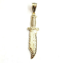 Load image into Gallery viewer, New 10k yellow Gold dagger knife Pendant charm fine gift jewelry for men 4.9g
