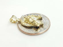Load image into Gallery viewer, 10k yellow Gold horseshoe horse head Pendant lucky fine gift jewelry unisex 2.8g
