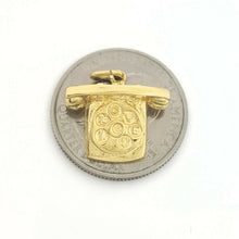 Load image into Gallery viewer, 14k yellow Gold phone i love u Pendant charm gift fine jewelry unisex 3.4g
