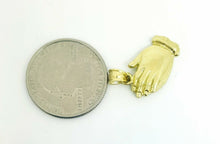 Load image into Gallery viewer, New 10k yellow gold praying hands pendant charm fine religious gift jewelry 2.3g
