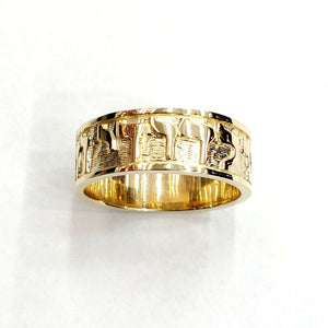 14k yellow gold Ani Le Dodi I am my beloved's ring band Jewish jewelry 7.9g